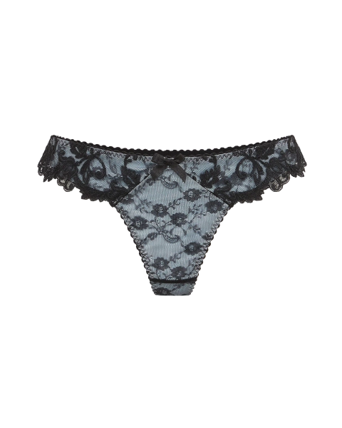 Clarette Thong in Blue/Black | By Agent Provocateur