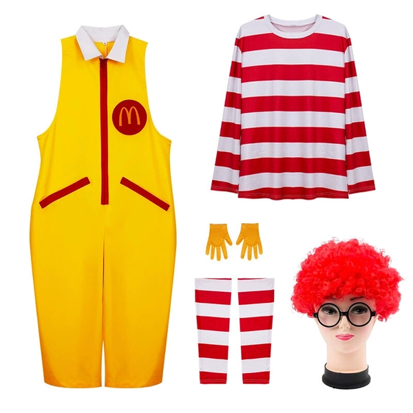 Ronald McDonald Cosplay Costume Adult Funny Party Fancy Dress Halloween Outfits