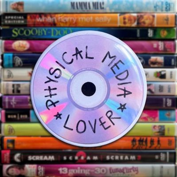 physical media lover dvd/cd pin