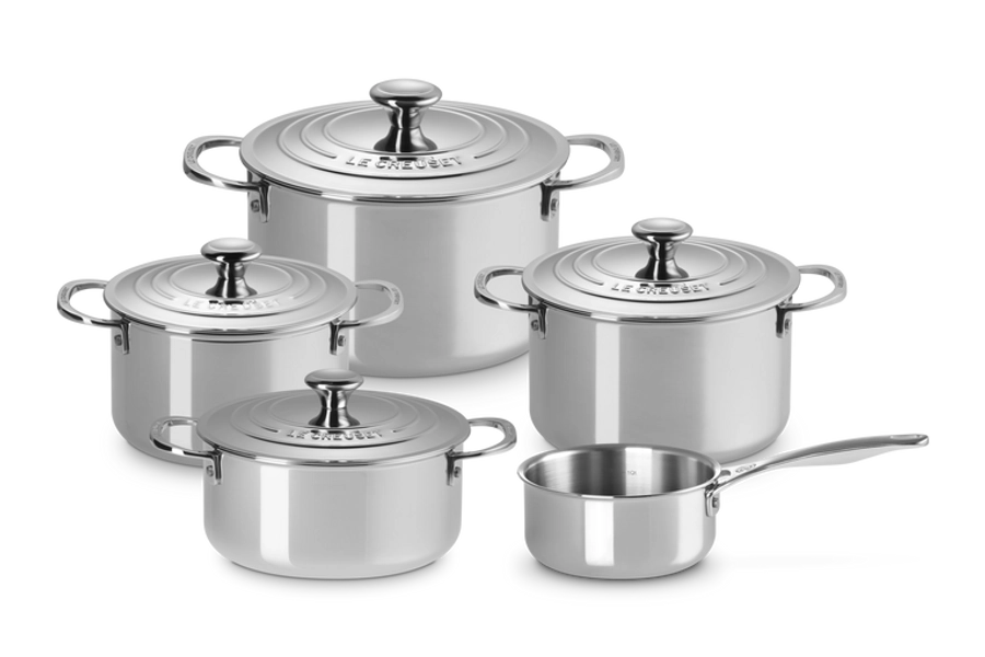 5-teiliges Topfset aus 3-ply PLUS Edelstahl