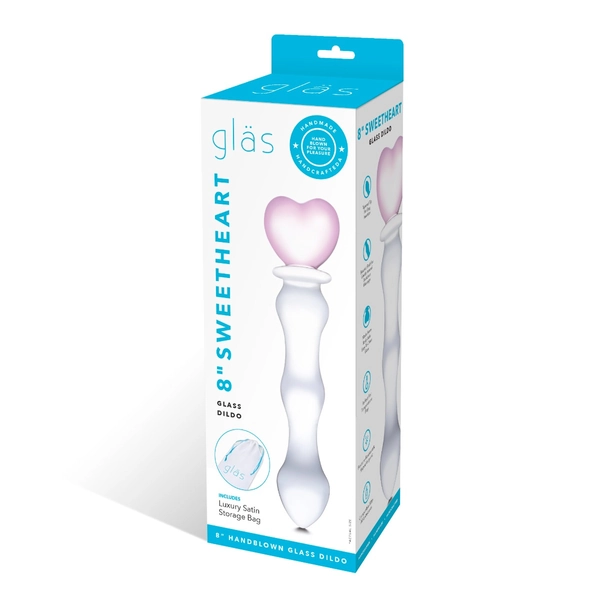 8 Inch sweetheart glass dildo
