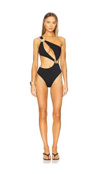 Cin Cin Orbit Butterfly One Piece Swimsuit in Black. - size XS