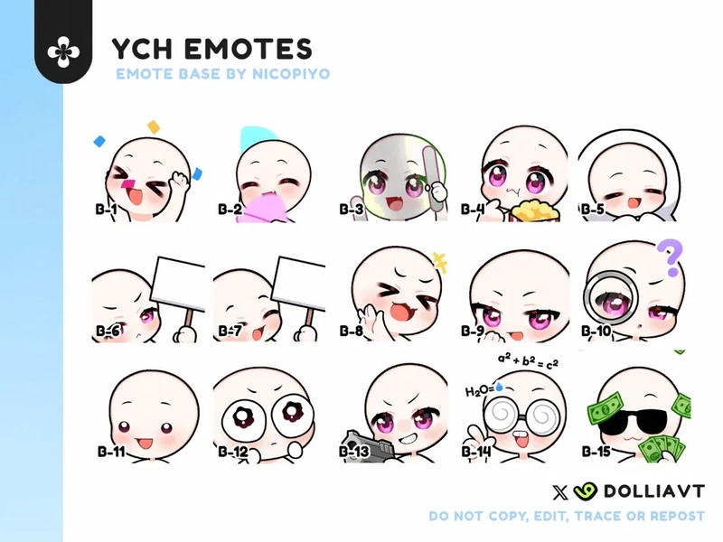 YCH Emotes Nicopiyo B ✦ SKEB / Surprise Me by 𝐃 𝐨 𝐥 𝐥 𝐢 𝐚 ✦ (@DolliaVT)