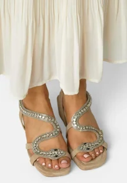 Plateausandalette - taupe