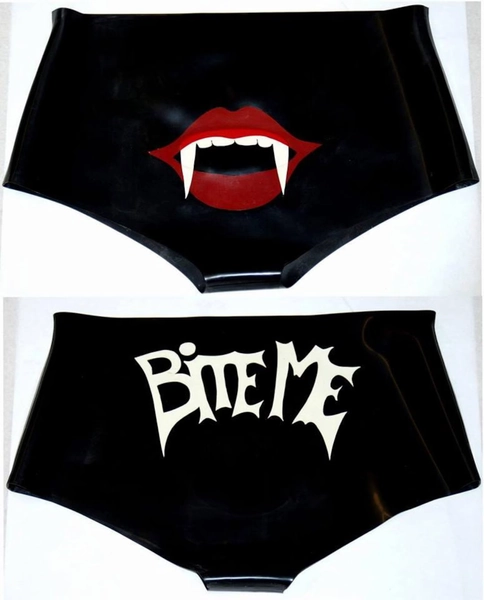 Latex Knickers With Vampire Teeth, Latex Lingerie - Etsy UK