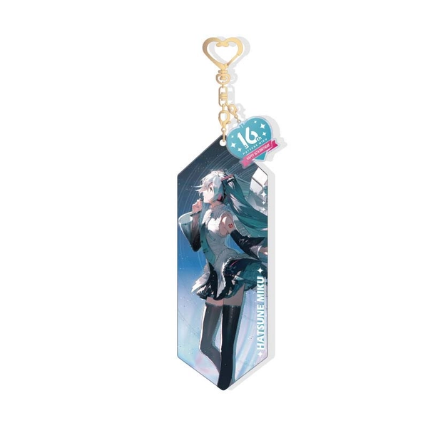 Official Miku Keychain 16th Anniversary Holographic Miku Key Ring - B