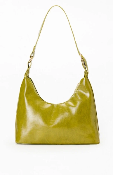 Paige Green Faux Leather Shoulder Bag