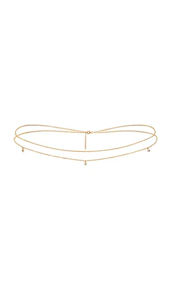 NAiiA x REVOLVE Double Belly Chain in Metallic Gold.