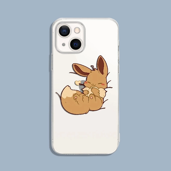 Transparent Sleeping Eeveelution Phone Case Cute Anime iPhone Cases Chibi Cute Art - Eevee