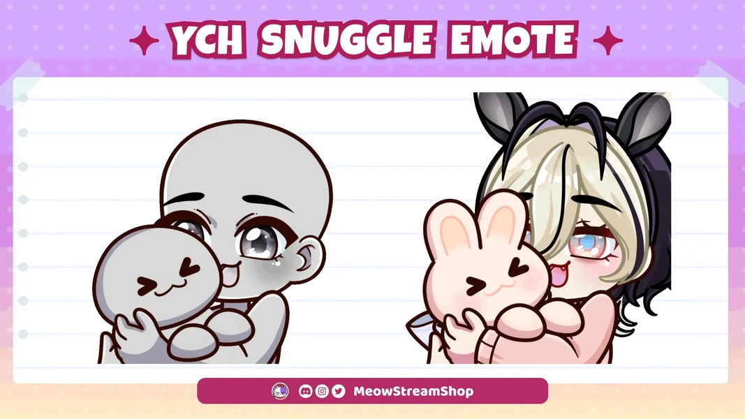 YCH Animated Emotes : Snuggle Pet / Hug  by Meow (@MeowStreamShop)