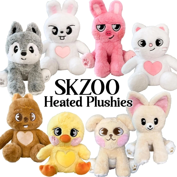 Skzoo Heated Weighted Plushie 2 lbs Seated Wolf Chan Leebit Dwaekki Jiniret Han Quokka BbokAri PuppyM FoxI+Ny - ARRIVES BEFORE CHRISTMAS