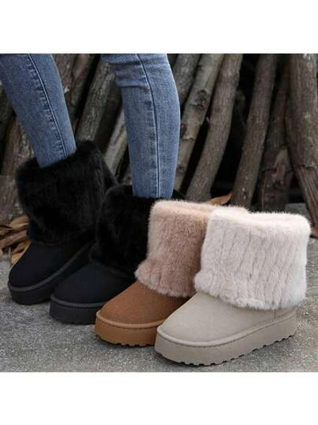 Fluffy Lined Snow Boots