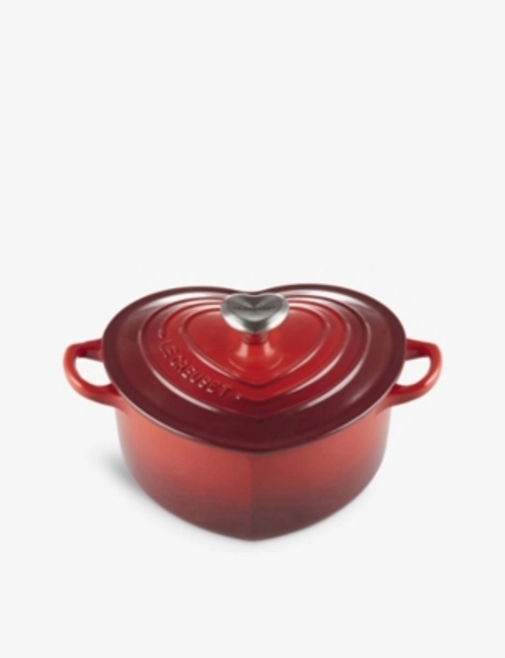 Heart-shaped cast-iron casserole dish