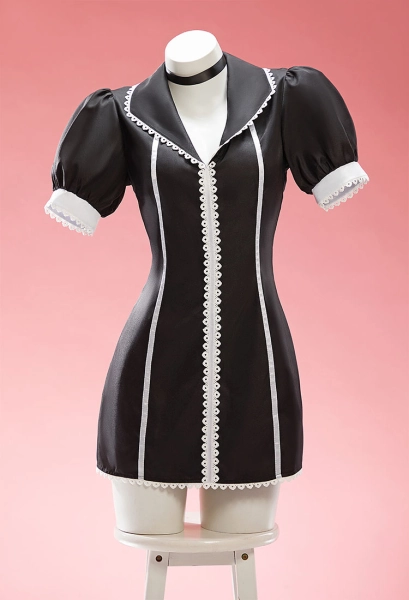 My Dress Up Dear Marin Cosplay Costume Black Lace-trimmed Nurse Uniform Dress with Nurse Cap and Necklace