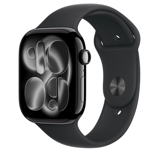 Apple Watch Series 11 GPS, 46mm Jet Black Aluminum Case with Black Sport Band - S/M