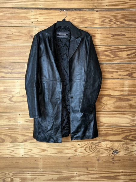 Michael Michelle long leather jacket 