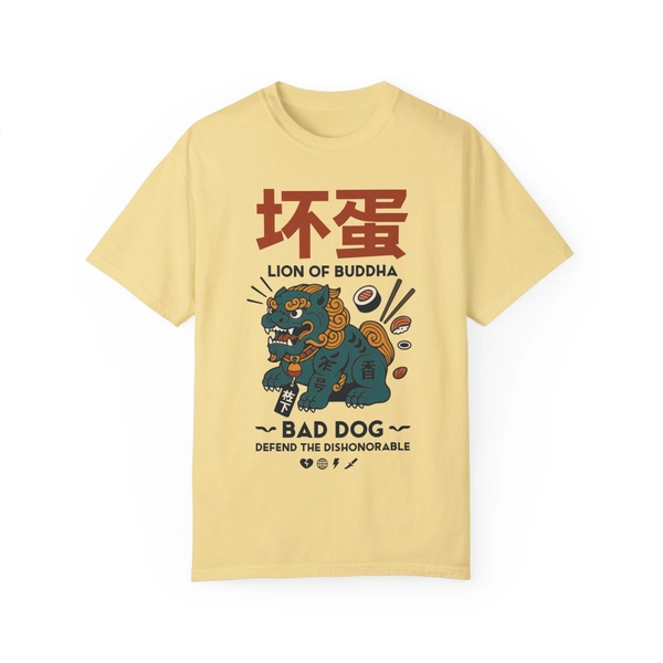 Foo Dog Lion of Buddha Unisex T-Shirt - White / 3XL