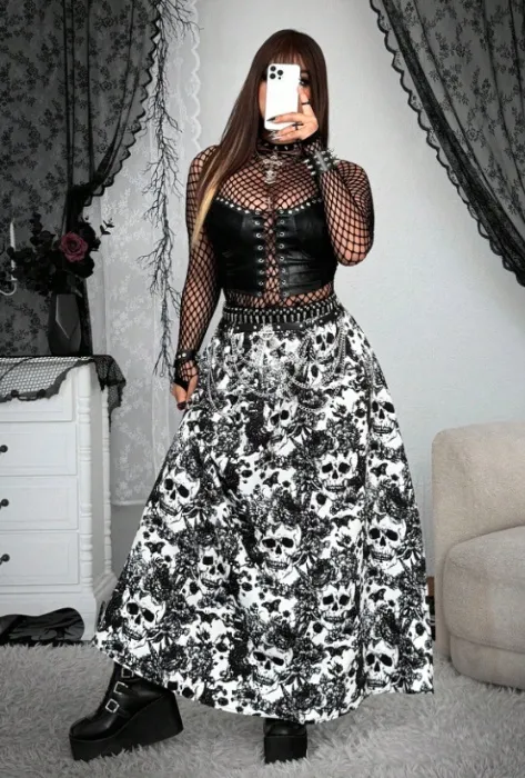 White skull skirt