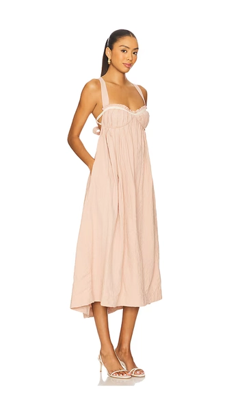 Free People Poppy Midi Dress in Blush. - size XS