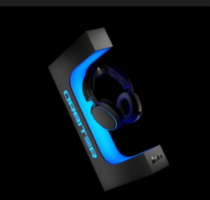 Levitating Sneaker Display, Magnetic Floating Shoe Display Stand with 360° Auto Rotation & LED Light, Levitation Sneaker Holder Rack for Shoes Collector/Advertising Exhibition/Home Decoration, Black - BLACK