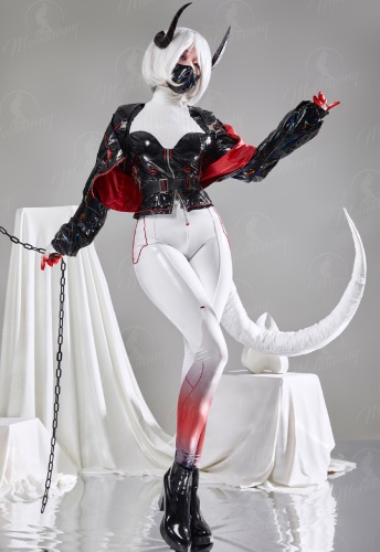 Miccostumes x Mobbunny x Echanis Enicha ThermoALTER Cyberpunk Dragon Girl Lingerie Set Top and Pants with Coat and Tail