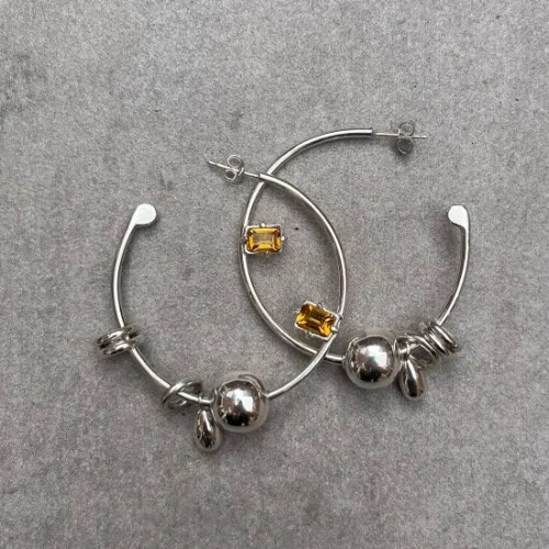 Citrine Hoops