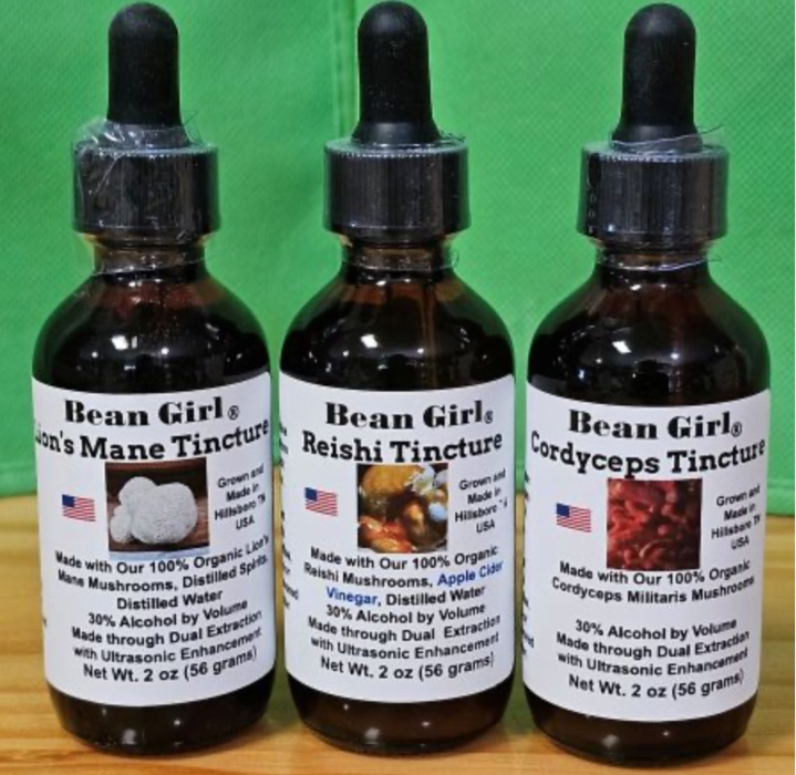 Organic Energy, Clarity and Calmness Bundle: Cordyceps, Lion's Mane and Reishi Tinctures
