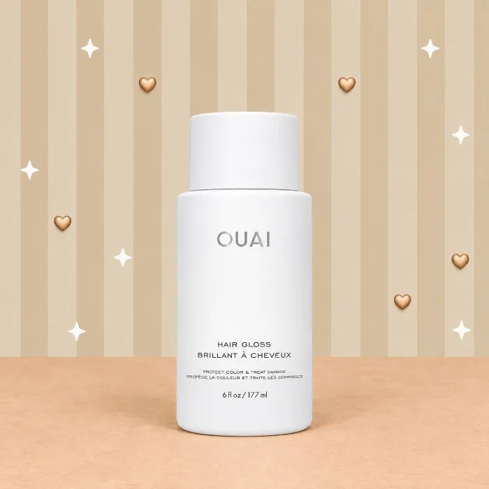 OUAI Hair Gloss - In-Shower Shiny Hair Treatment & Glaze (6 Oz) | With Frizz Control - Heat Protectant Infused with Hyaluronic Acid, Rice Water & Panthenol - Paraben, Phthalate & Sulfate Free - 6 Ounce (Pack of 1) - No Color
