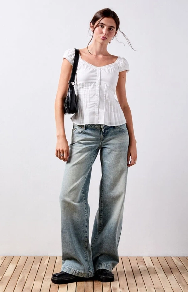 Carla Ruched Button Up Top