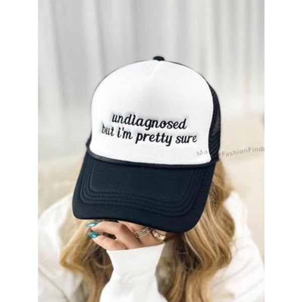 Custom Embroidered Undiagnosed, But I'm Pretty Sure Trucker Hat | Funny Mental Health Meme Hat | Personalized Gift for Her/Him