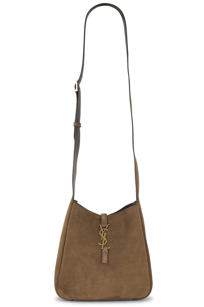 Saint Laurent Small Le 5 A 7 Supple Crossbody Bag in Brown