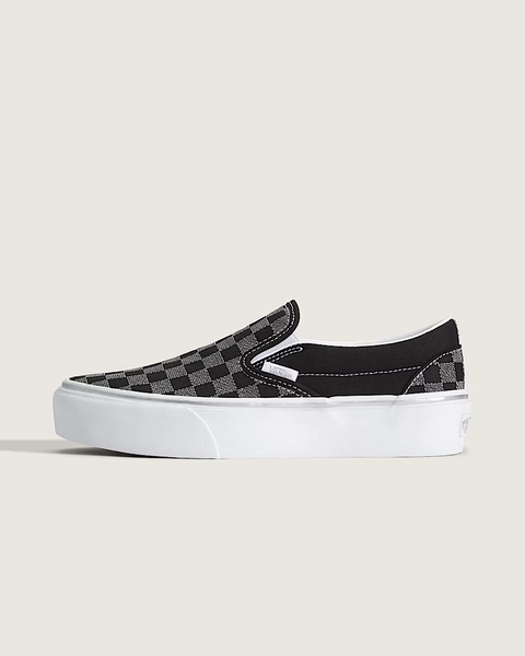 Classic Slip-On Platform Checkerboard Shoe in Checkerboard Black | Vans