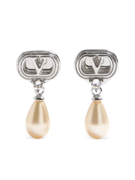 Valentino Garavani Ovalette earrings in metal pearls and Swarovski® Crystals | One Size