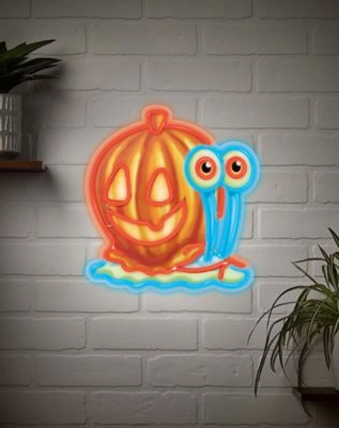 Pumpkin Gary Neon LED Light-Up Sign - SpongeBob SquarePants - Spirithalloween.com