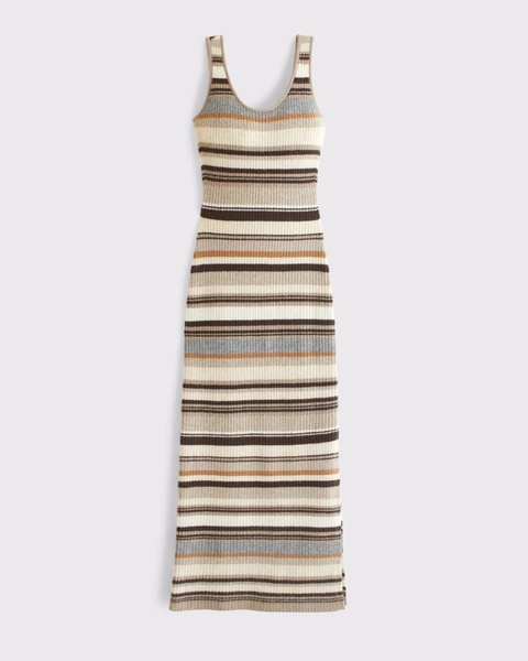 Merino Wool-Blend Scoop Neck Maxi Sweater Dress