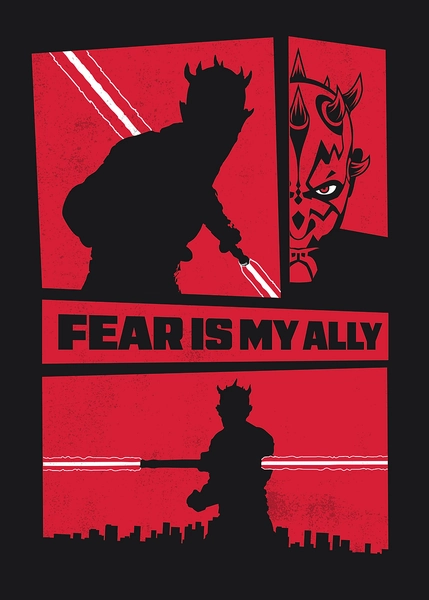 'Fear is my Ally' Poster, picture, metal print, paint by Star Wars | Displate