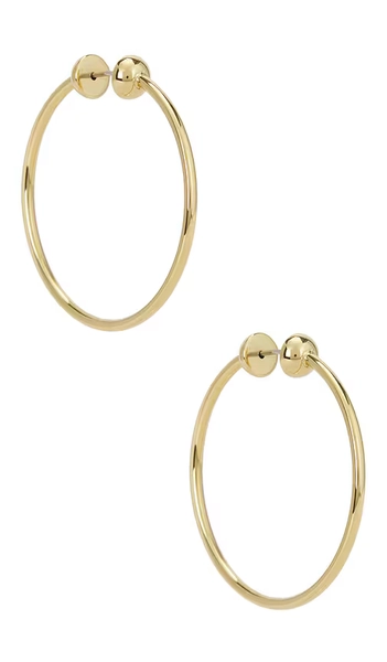 Jenny Bird Icon Small Hoops in Metallic Gold.