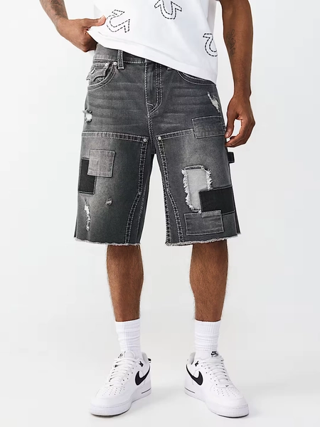 VINNY BIG T CARPENTER FRAYED ULTRA BAGGY SHORT