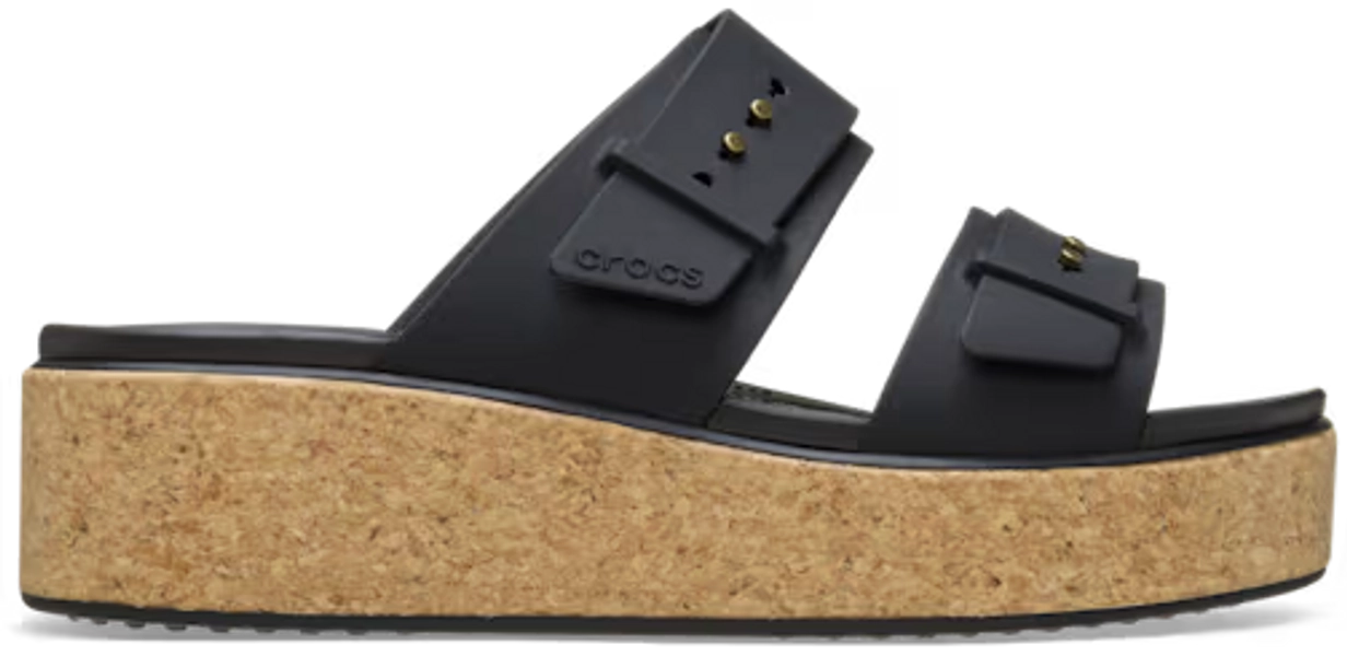Brooklyn Buckle Low Wedge Cork Sandal