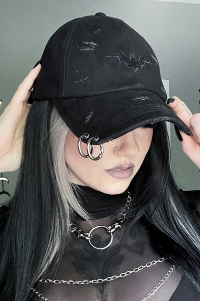 Vampire Bat Pierced Baseball Cap 