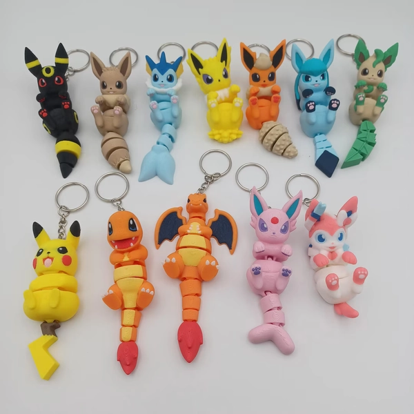 Articulated Pocket Monster Keychains – 4 Inch Flexible Creature Figurines – Starter Set & Evolution Collection Gift - Etsy
