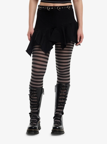 Cosmic Aura Black Hardware Hanky Hem Mini Skirt