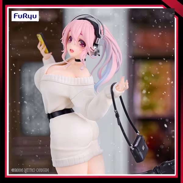 In Stock Original FuRyu Trio-Try-iT Super Sonico (Winter Memory ver.) Action Figure 21Cm Anime Collectible Toys Model Gift Doll