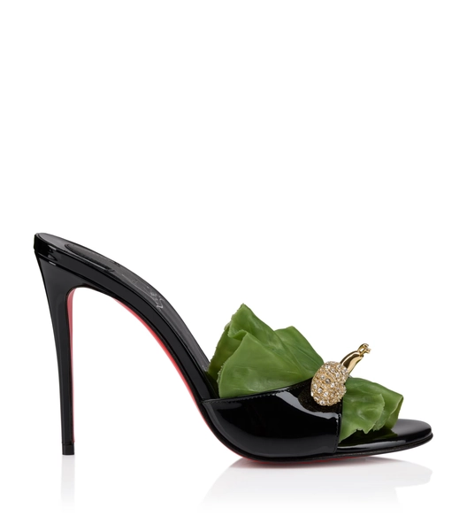 Christian Louboutin Einsnail On The Feet Patent Leather Mules 100