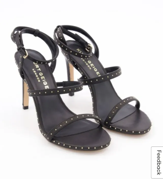 Black Leather Portia Heeled Sandals