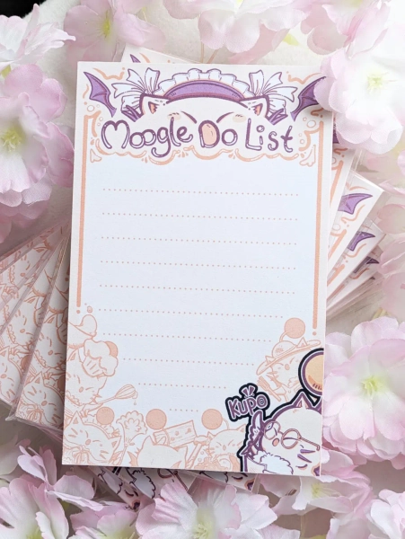 Moogle-do List Notepad - Handmade Paper to Do Pad- Cute Mog FFXIV Final Fantasy 14 Stationery - Etsy