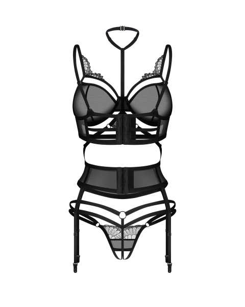 Black set with  embroidered details