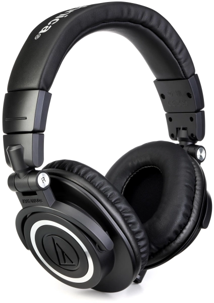 Audio-Technica ATH-M50x Studio Monitoring Headphones - Black on Silver