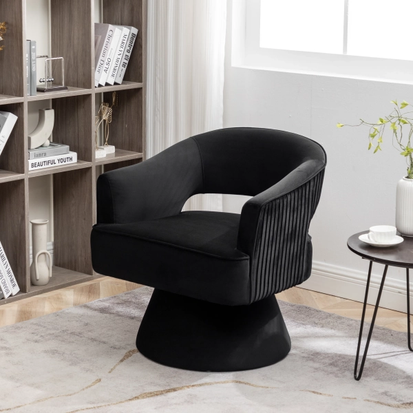 Chynna Velvet Swivel Barrel Chair