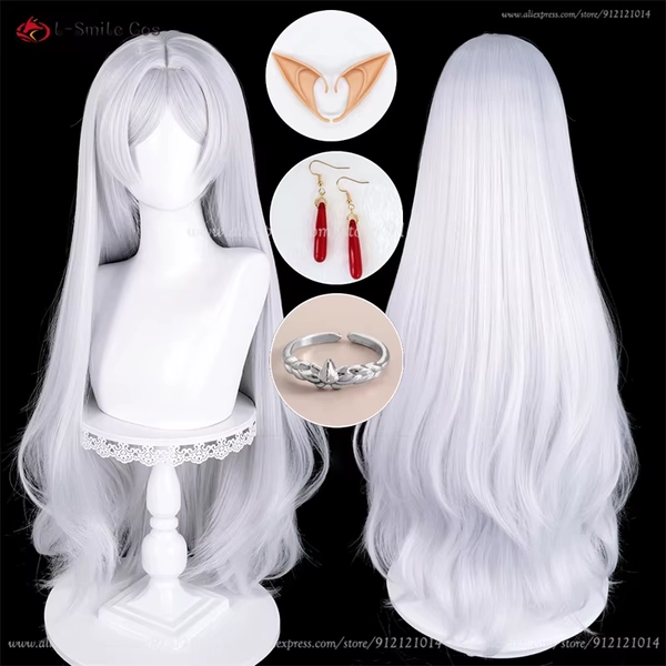 95 cm Frierenn Cosplay Perücke Silber Weiß Perücken Hitzebeständige Synthetische Haar Für Frauen Kostüme Anime Cosplay Perücke Halloween - AliExpress 200000532
